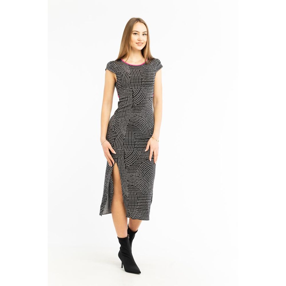 Black Viscose Casual Dress - Thumbnail 3