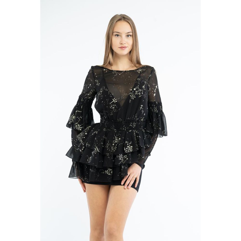 Black Polyester Casual Dress - Thumbnail 3