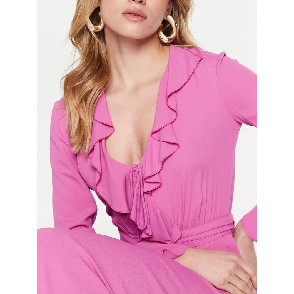 Purple Viscose Casual Dress - Thumbnail 3