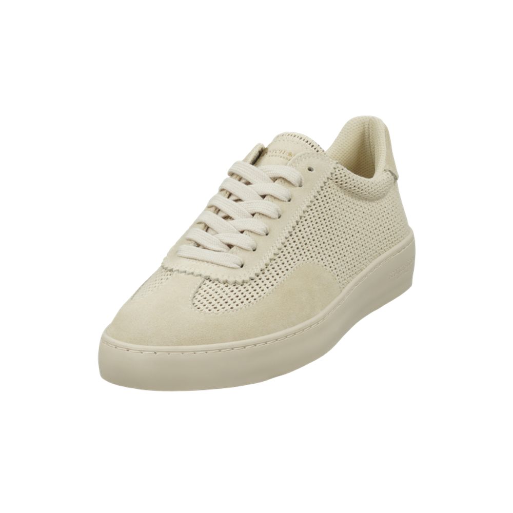 Beige Textile Low Top Sneakers