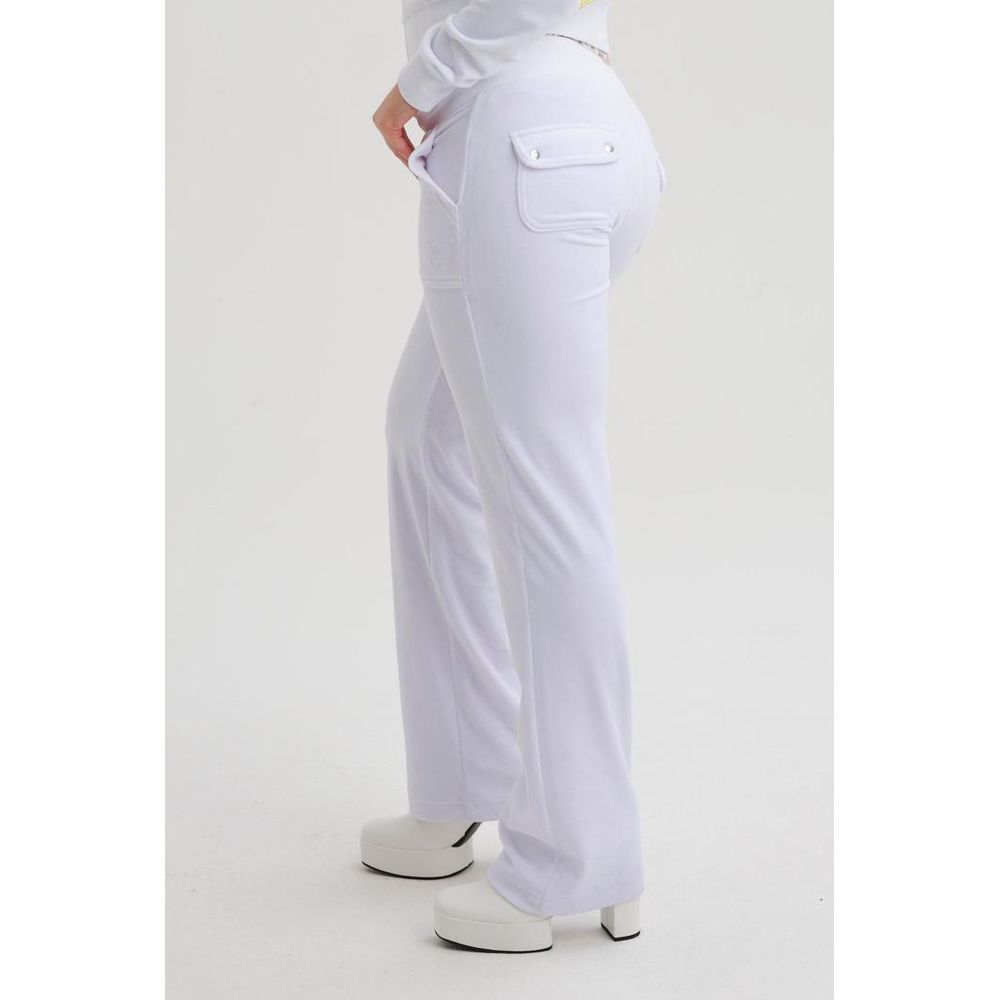 White Polyester Casual Pants