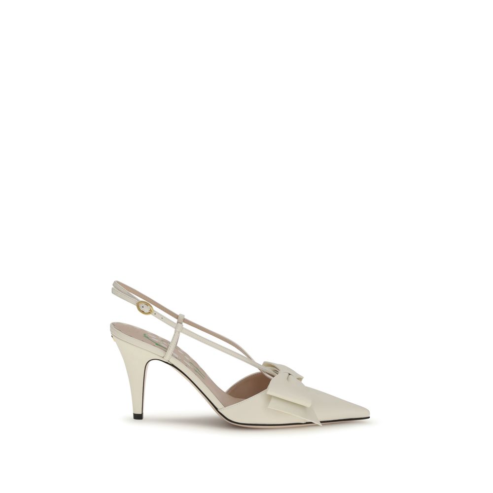 Beige Goatskin High Heel Pumps
