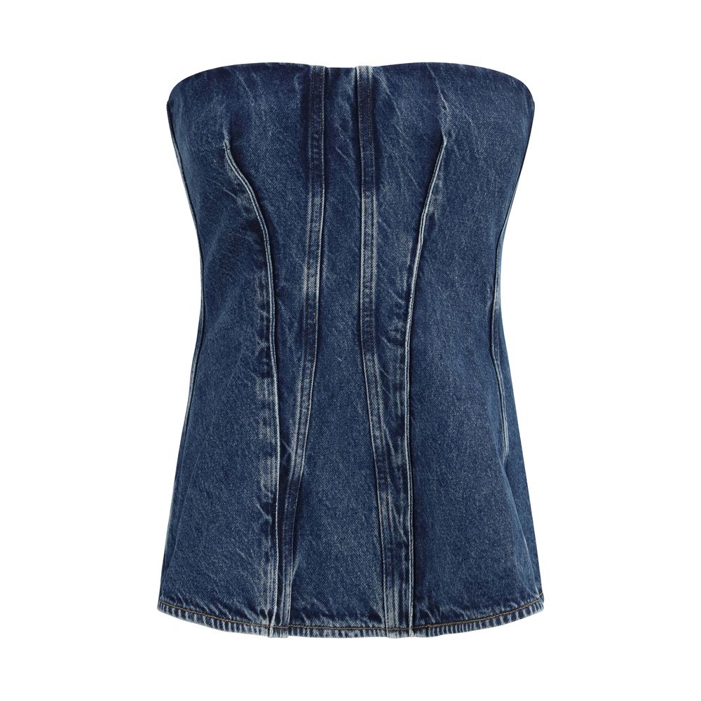 Blue Cotton Corset