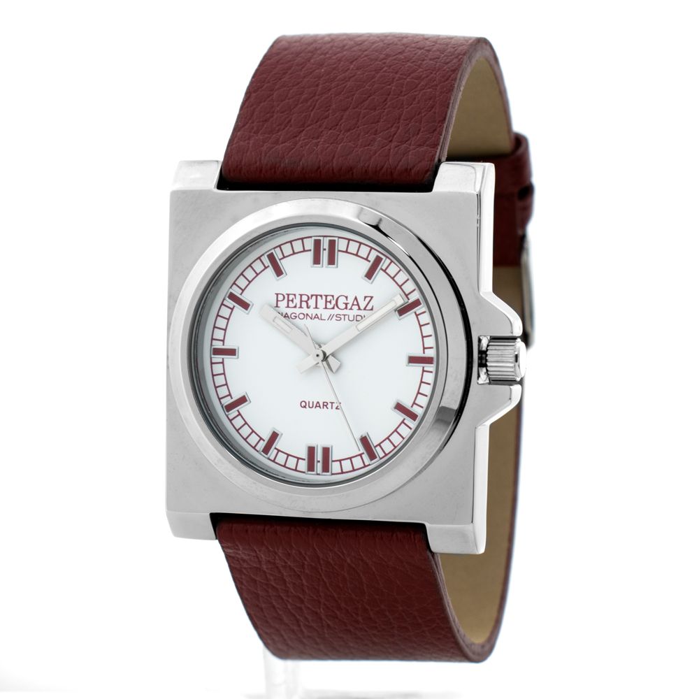 PERTEGAZ Bordeaux Leather Dress  Watch