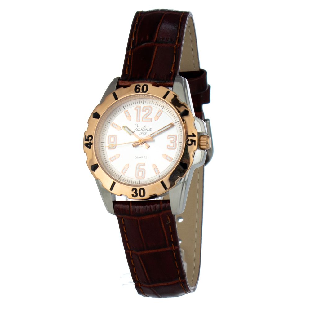 JUSTINA Brown Leather Dress Womens Watch 95$