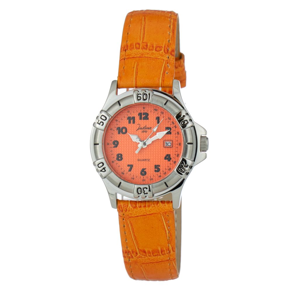 JUSTINA Orange Leather Dress Women's Watch