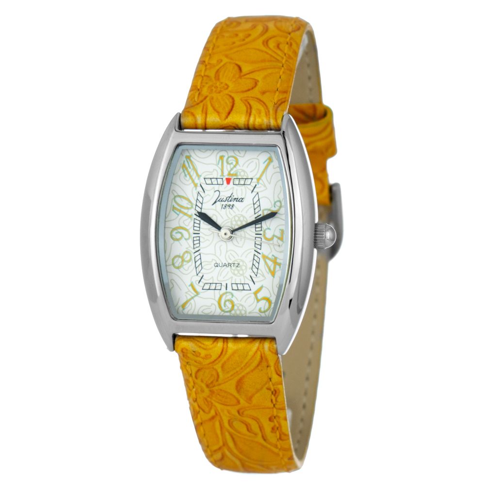 JUSTINA Orange Leather Dress Womens Watch 95$