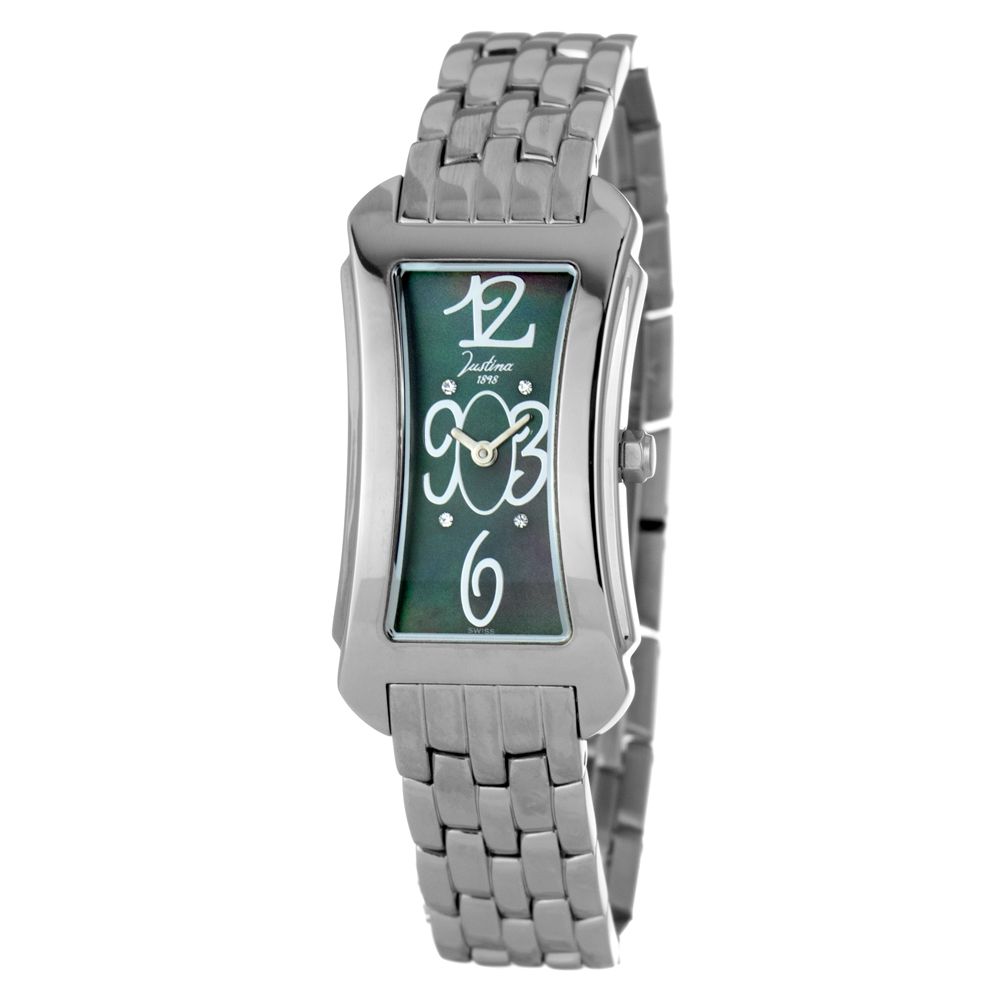 JUSTINA Silver Stainless Steel Dress Women's Watch