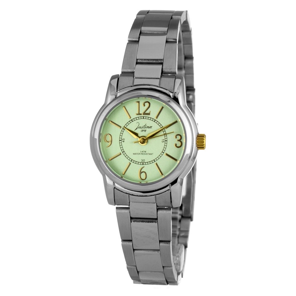 JUSTINA Silver Stainless Steel Dress Women's Watch