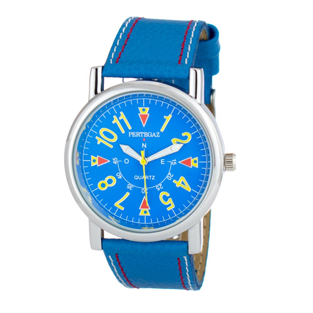 PERTEGAZ Blue Leather Dress Men's Watch