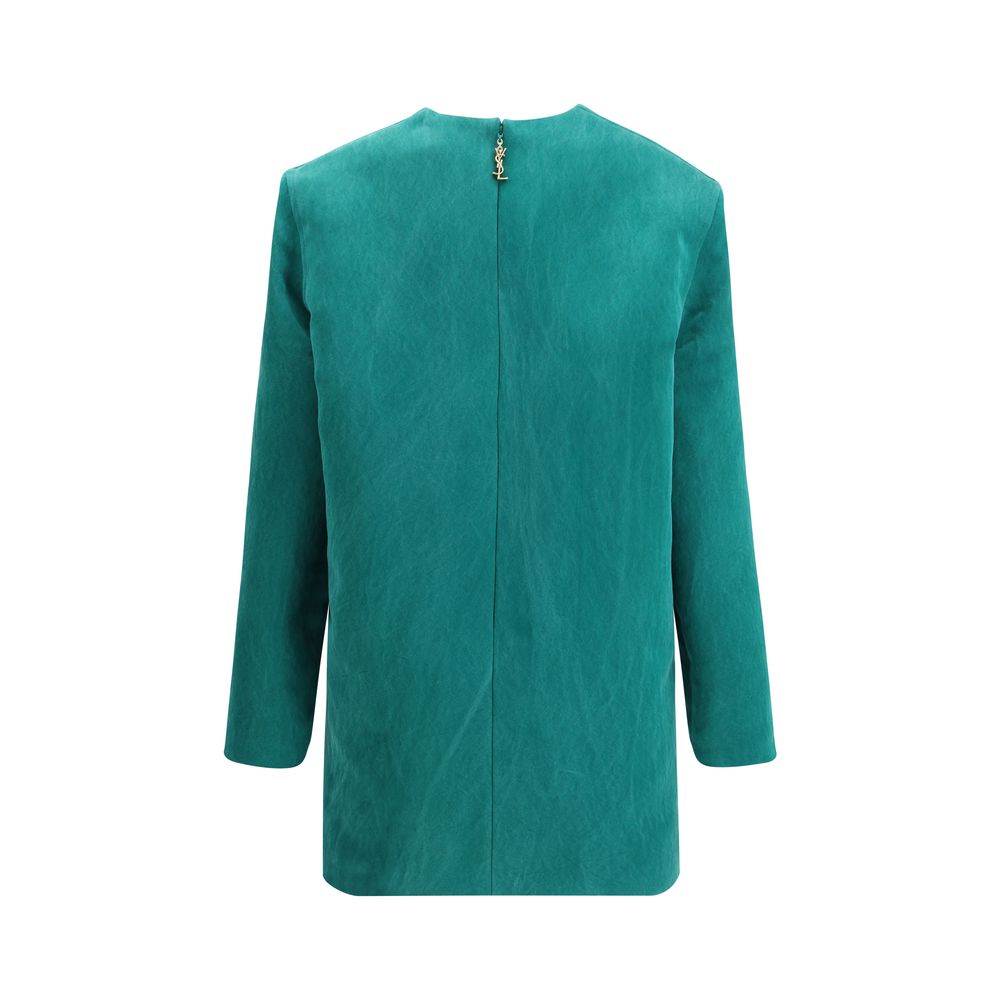 Bicolor Silk Casual Dress - Thumbnail 2