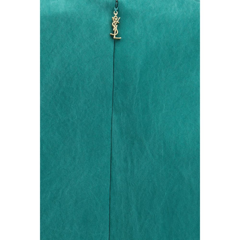 Bicolor Silk Casual Dress - Thumbnail 3