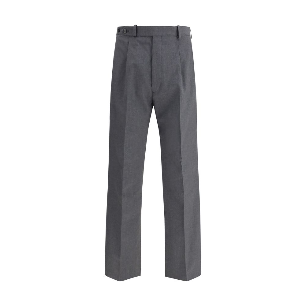 Gray Fleece Wool Dress Pants