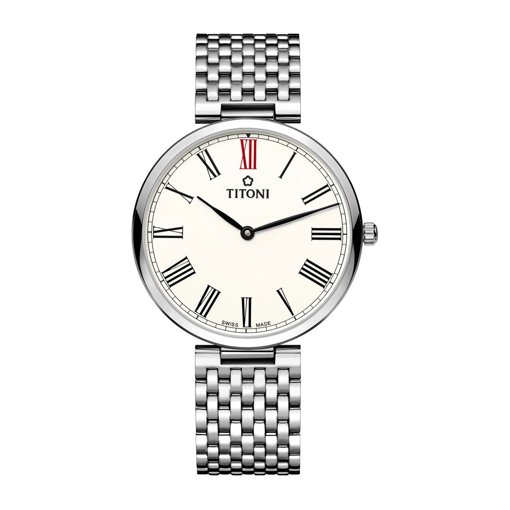 TITONI Gray Stainless Steel Dress Men's Watch