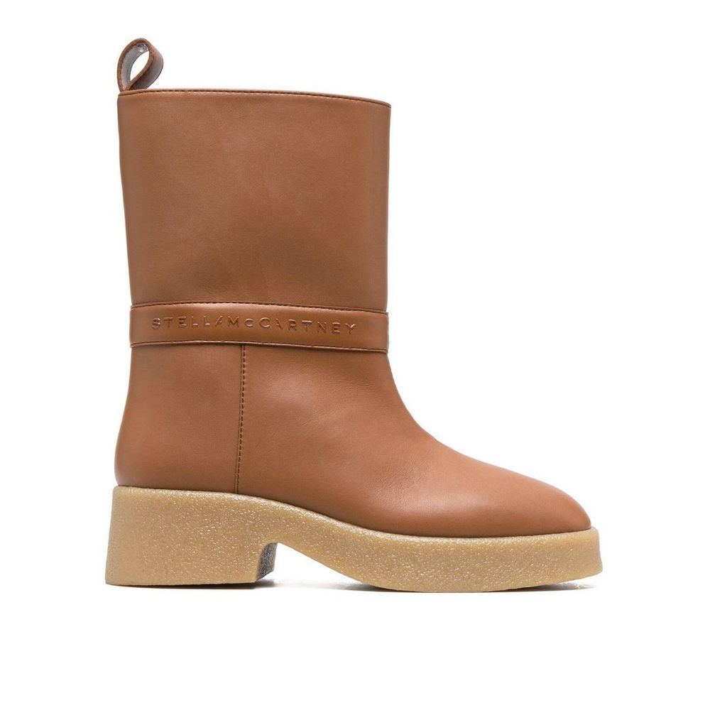 Brown Polyethylene Ankle Boots