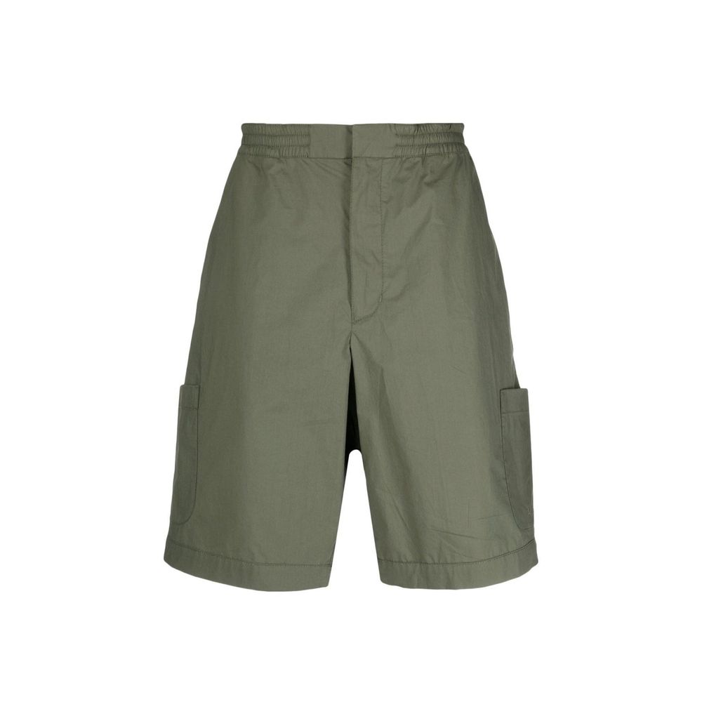 Bicolor Cotton Bermuda Shorts