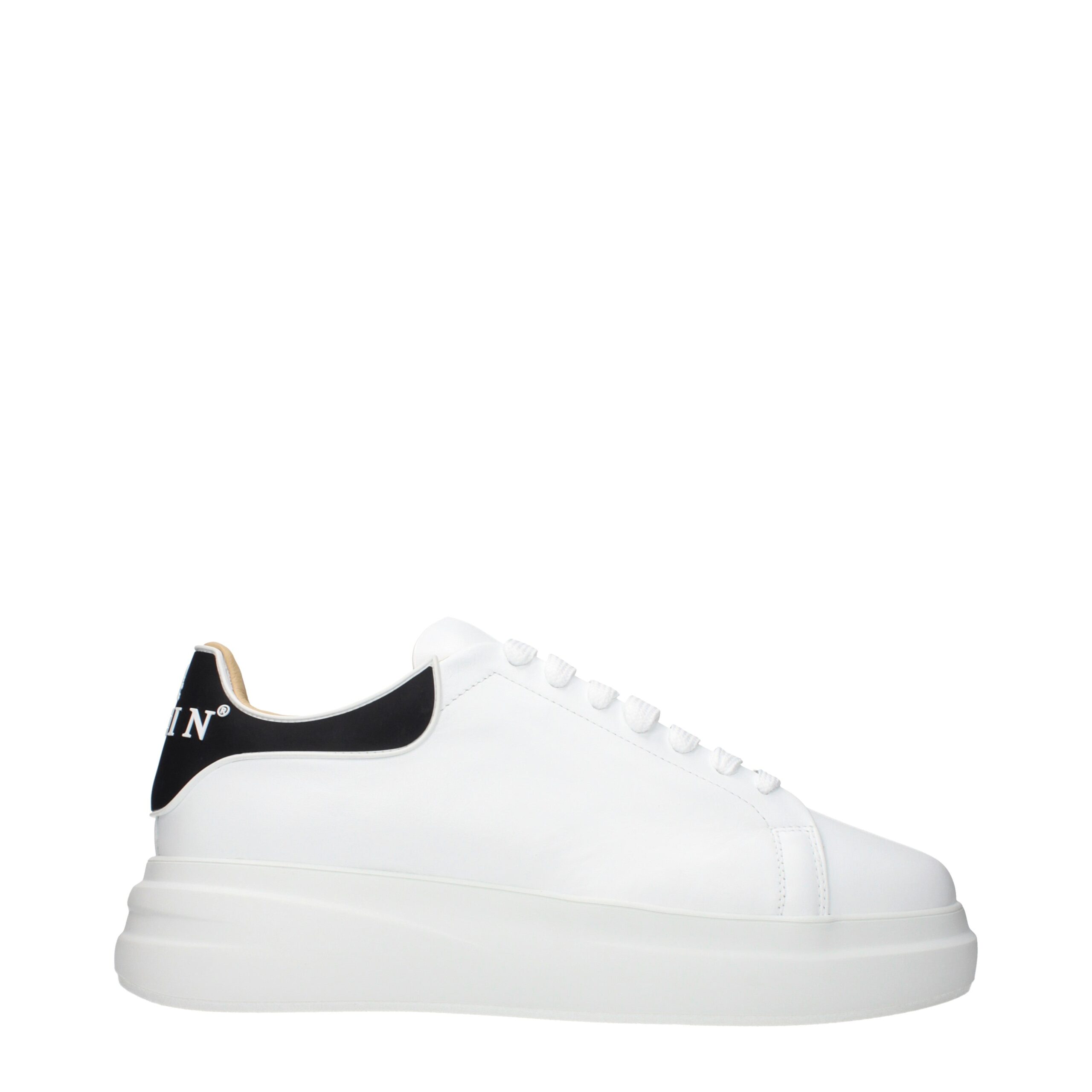 White Leather Low Top Sneakers