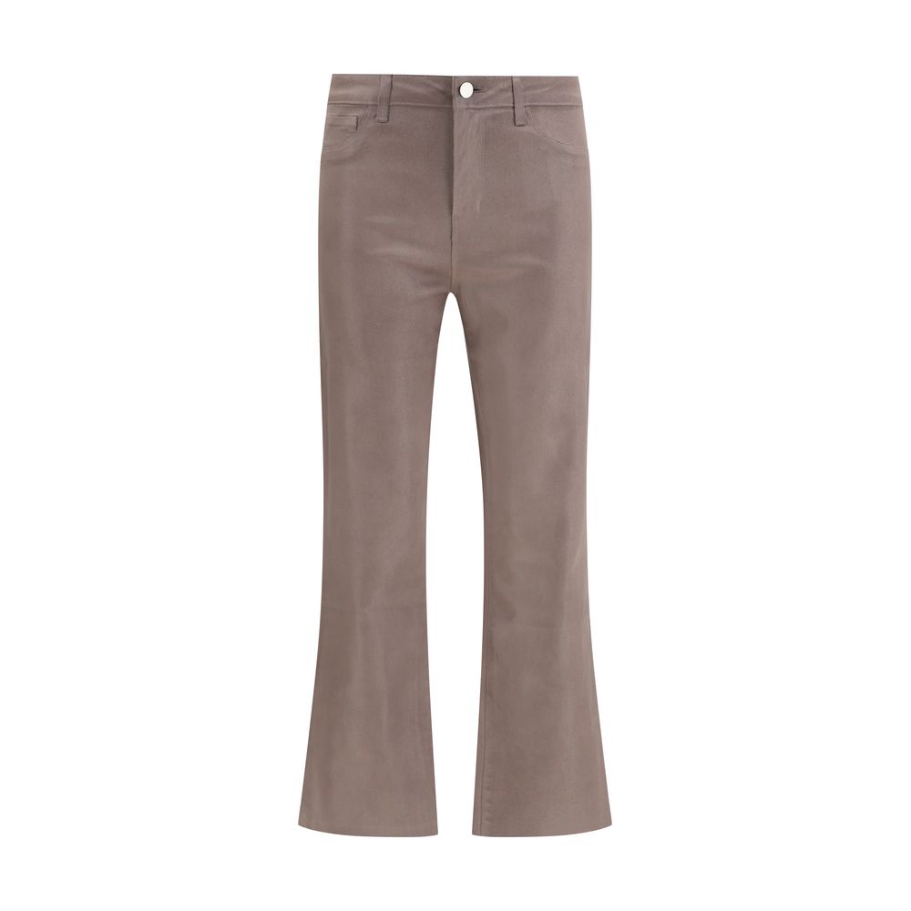 Beige Cotton High-Waisted Jean