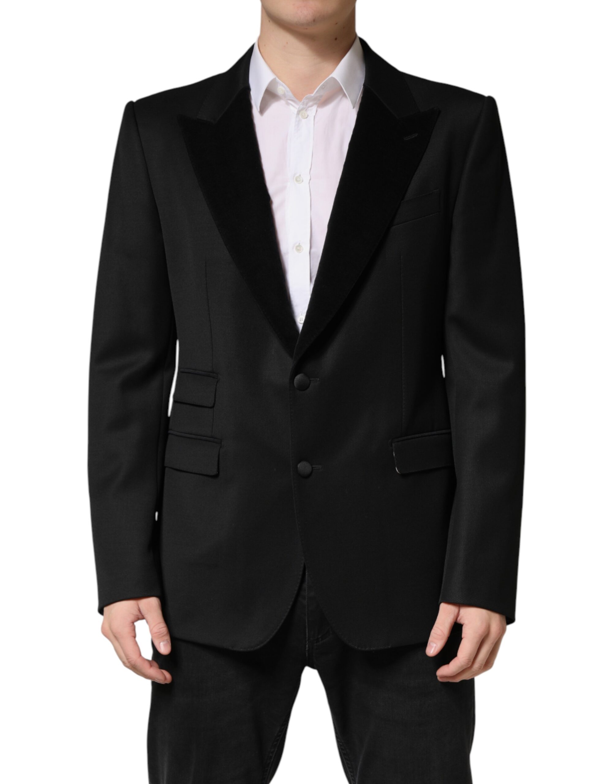 Black Wool Single Breasted Jacket Blazer