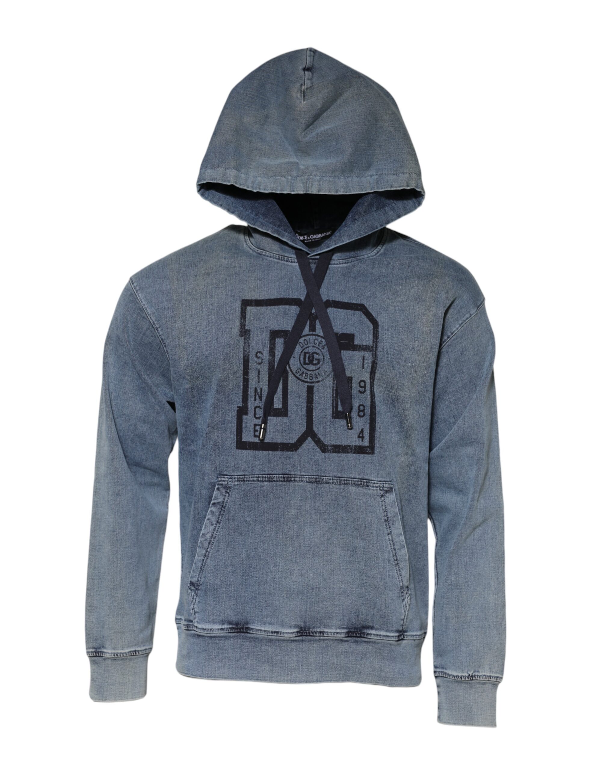 Blue Cotton Logo Hooded Sweatshirt  Sweater