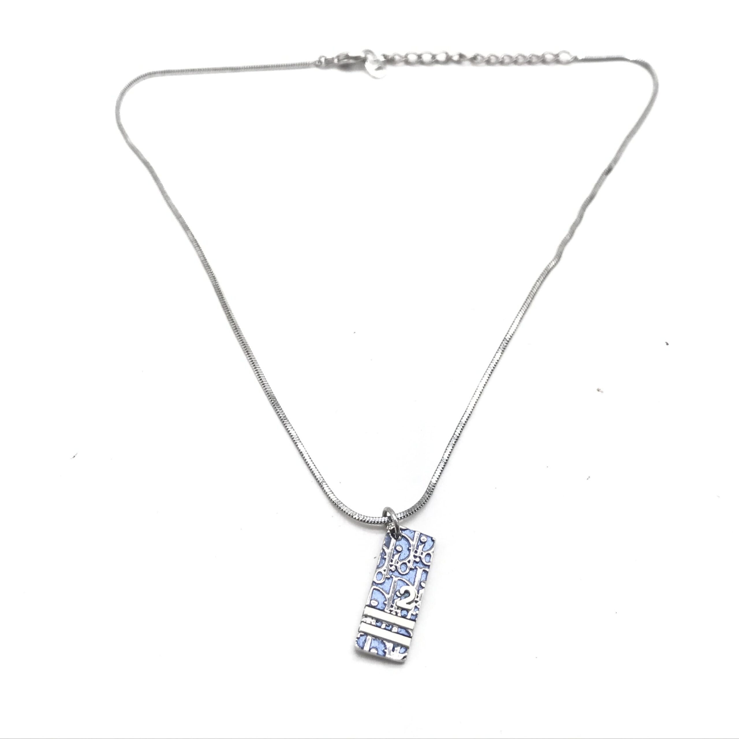 Christian Dior Blue Trotter Pendant Womens Necklace Pre-Owned 211$
