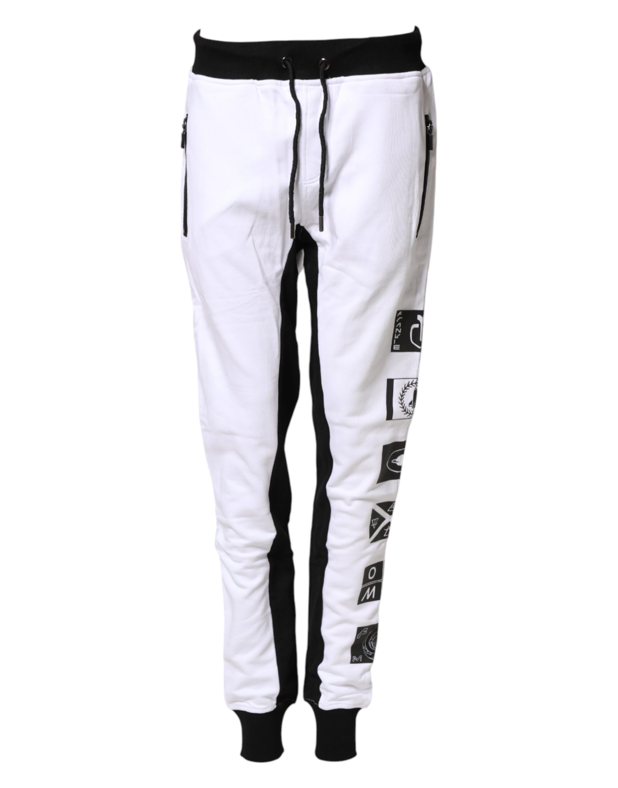 Black White Skinny Jogger Sweatpants Pants