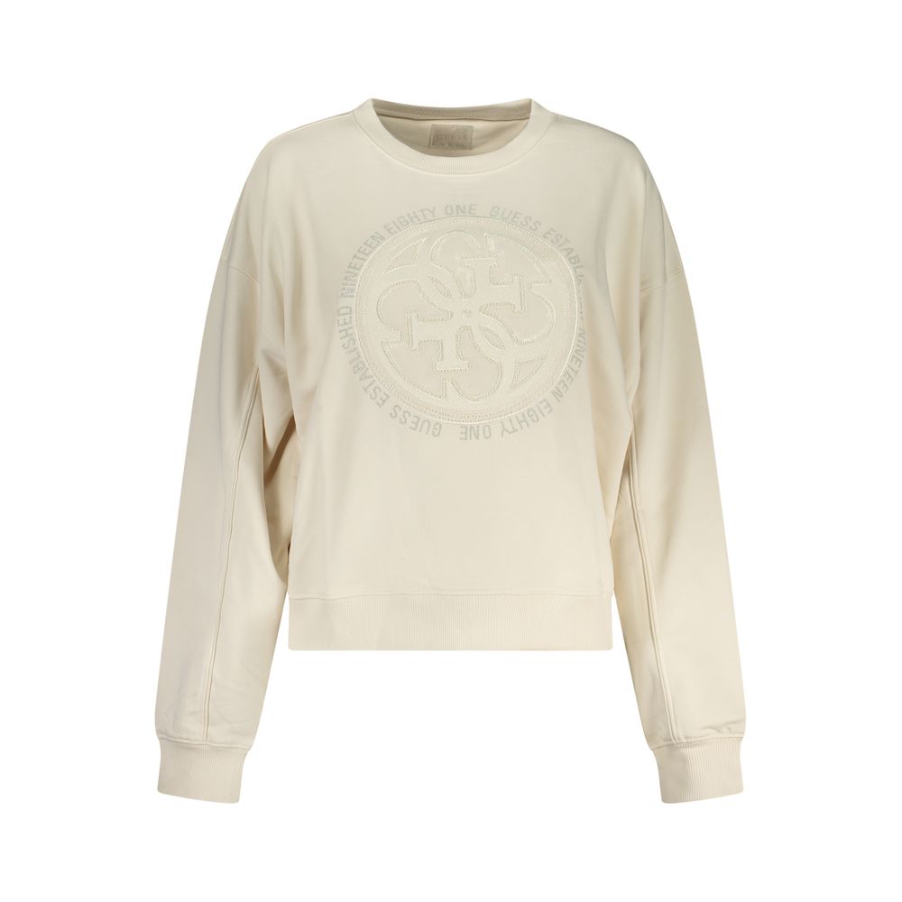 White Cotton Women Sweatshirt