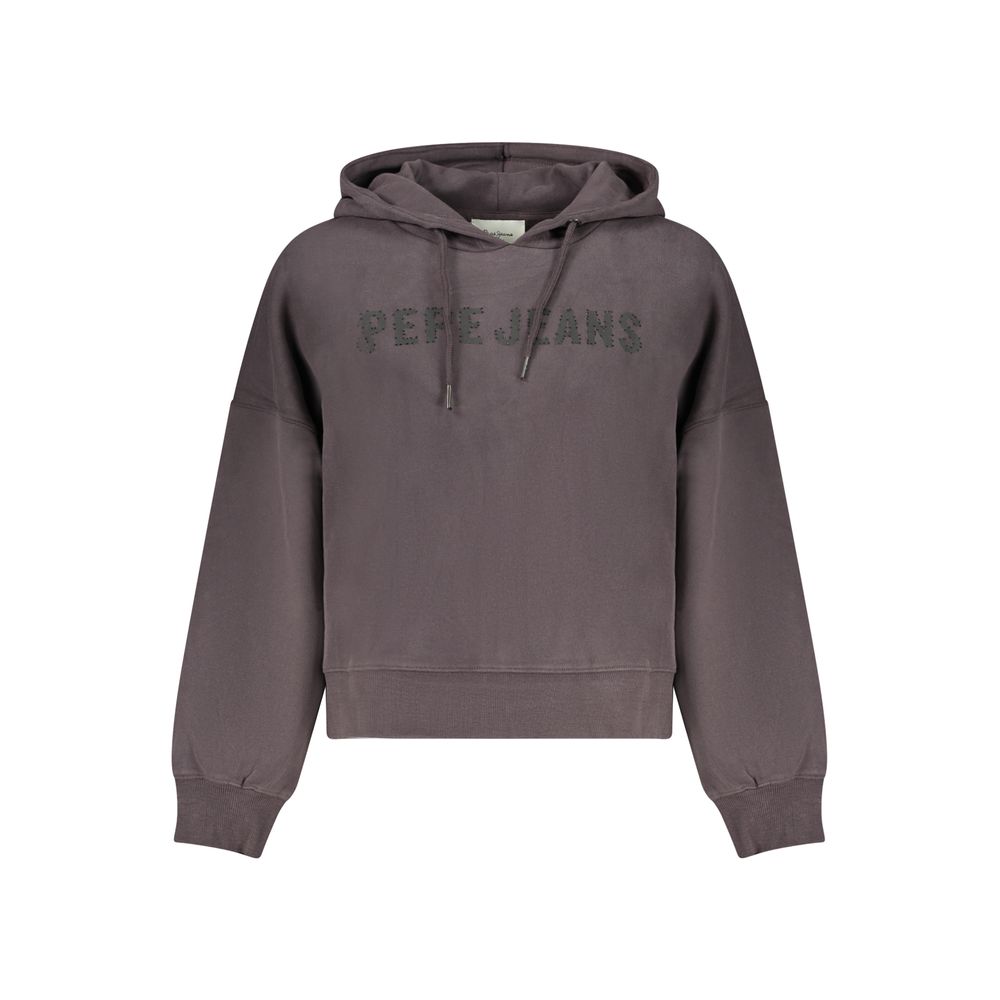 Black Cotton Women Sweatshirt