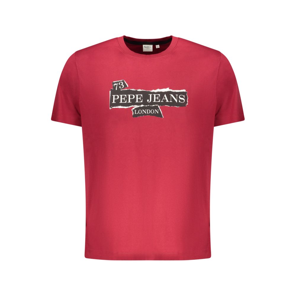 Red Cotton Men T-Shirt