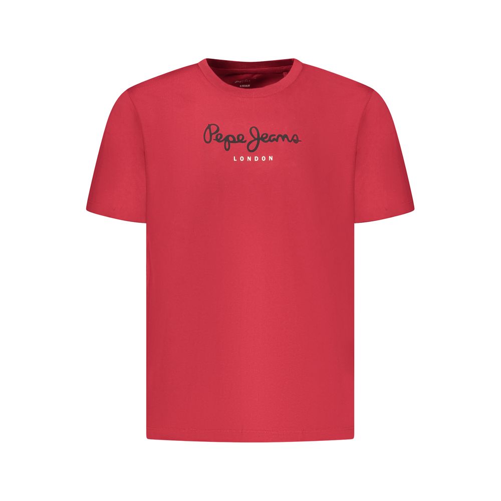 Red Cotton Men T-Shirt