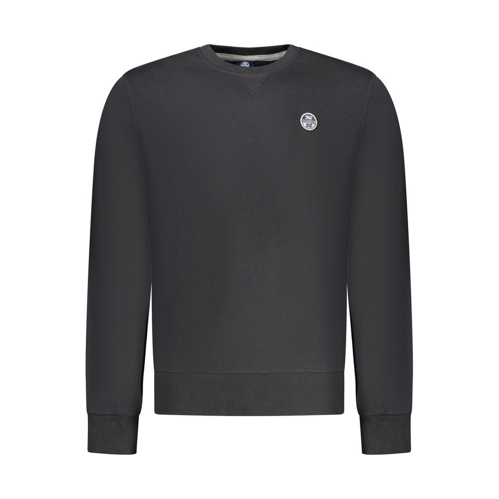 Black Cotton Men Sweatshirt