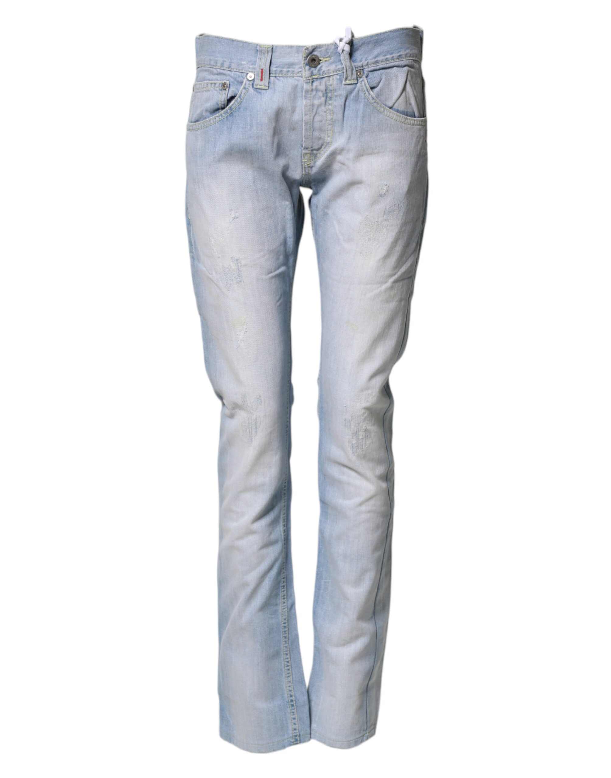 Light Blue Cotton Stretch Straight Denim Trouser Jeans
