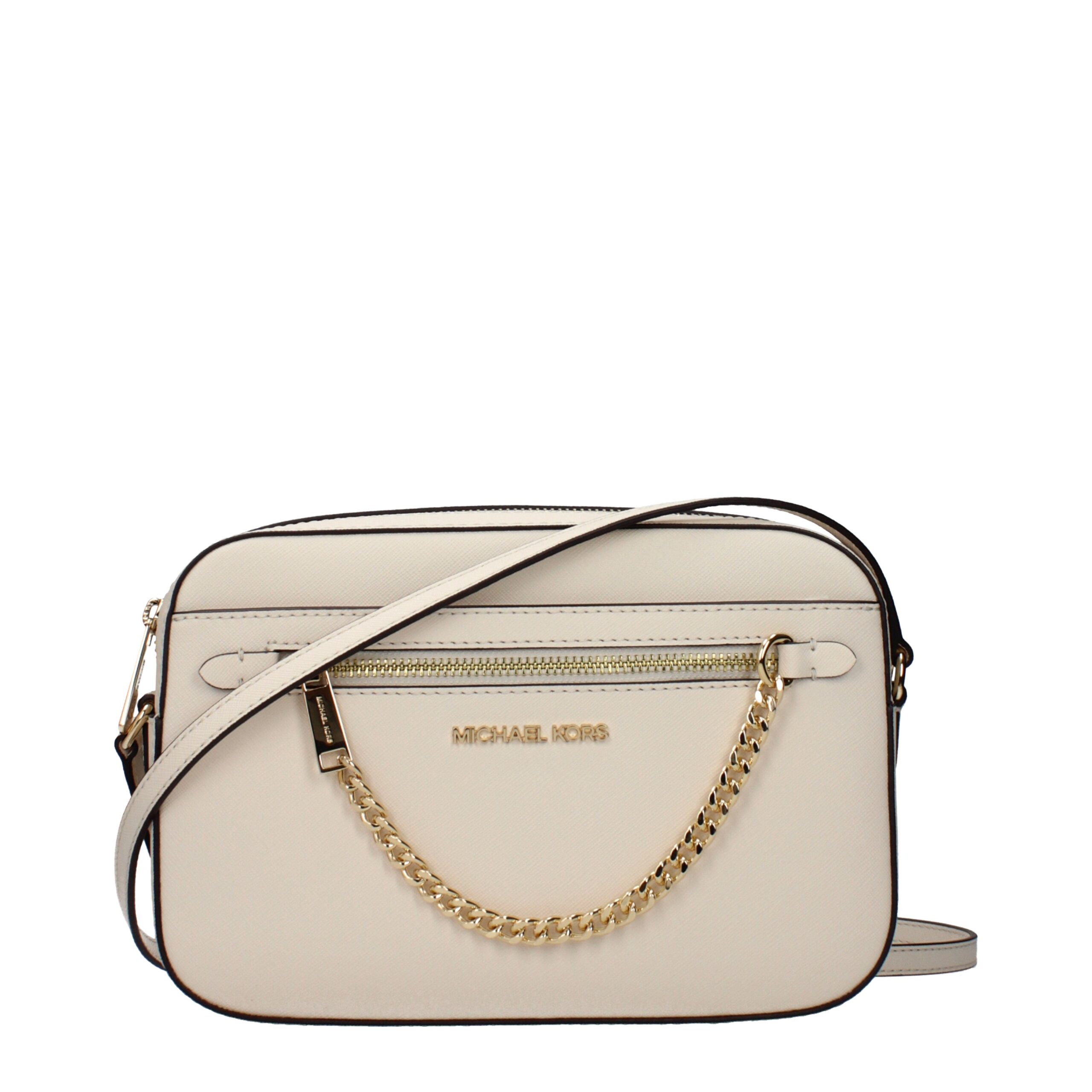 Beige Leather Crossbody Bag