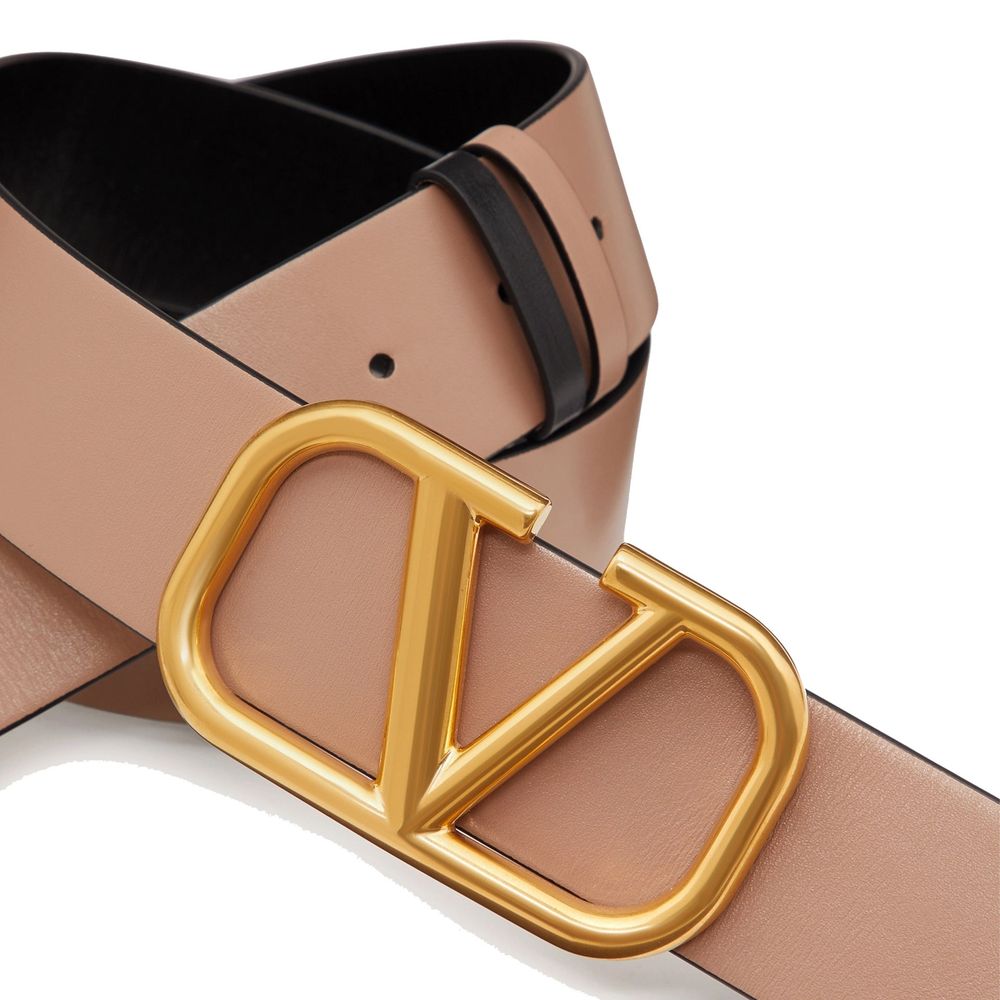 Beige Leather Regular Belt - Thumbnail 2