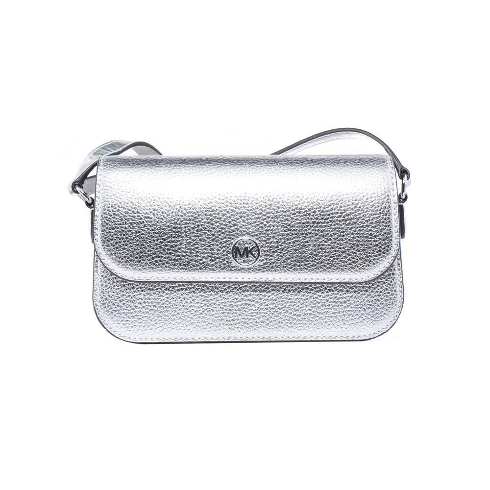 Gray Leather Shoulder Bag