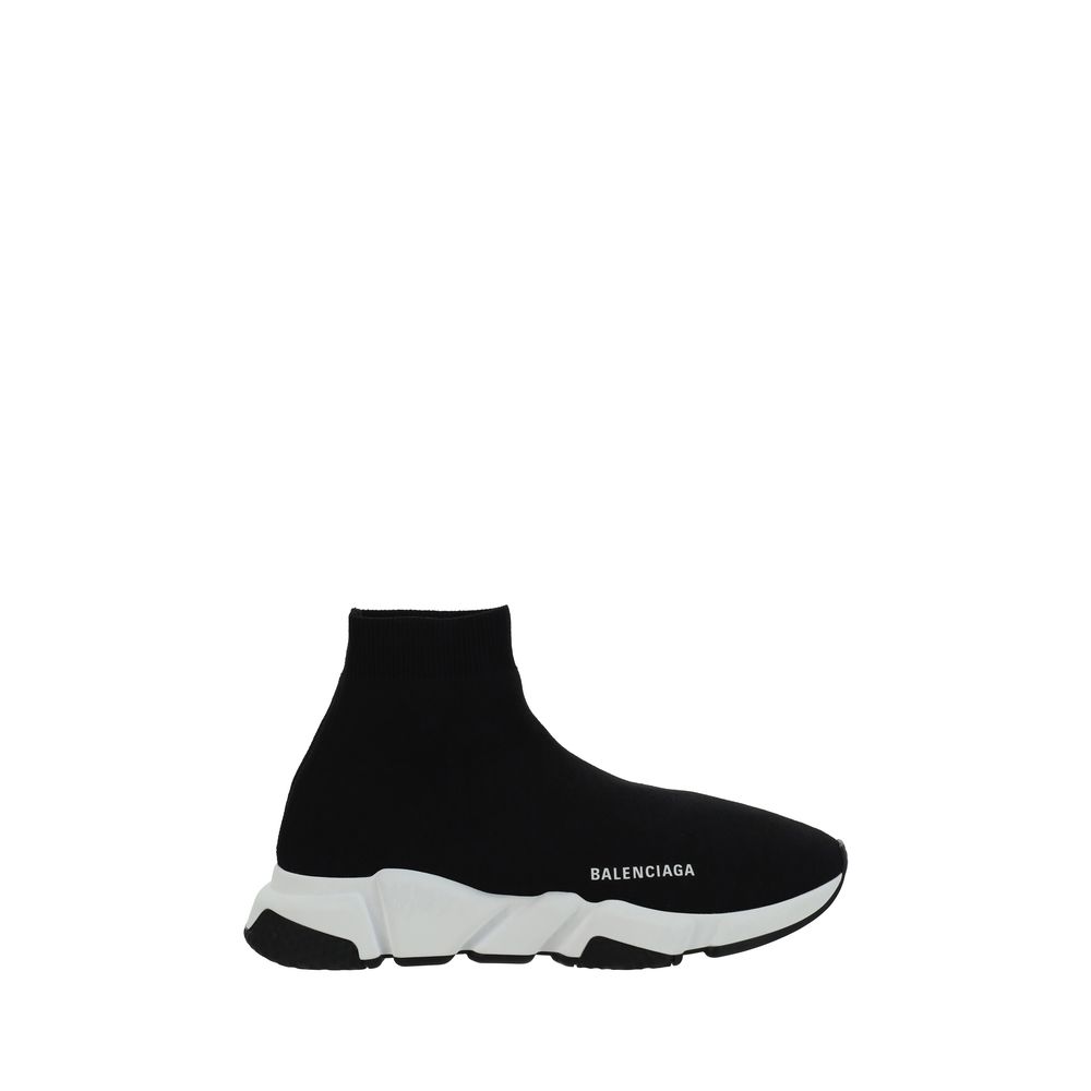 Black Polyester Athletic Sneakers