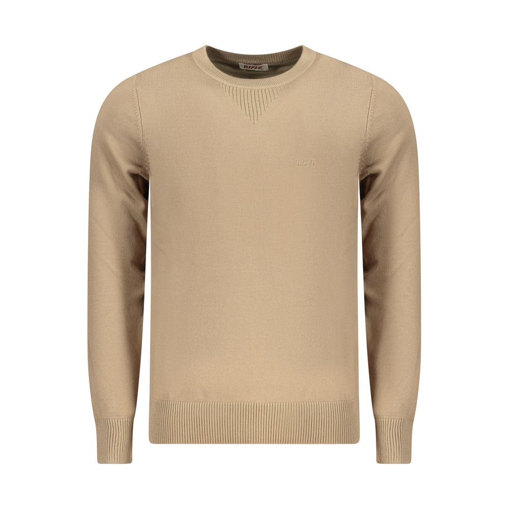 Beige Viscose Men Sweater