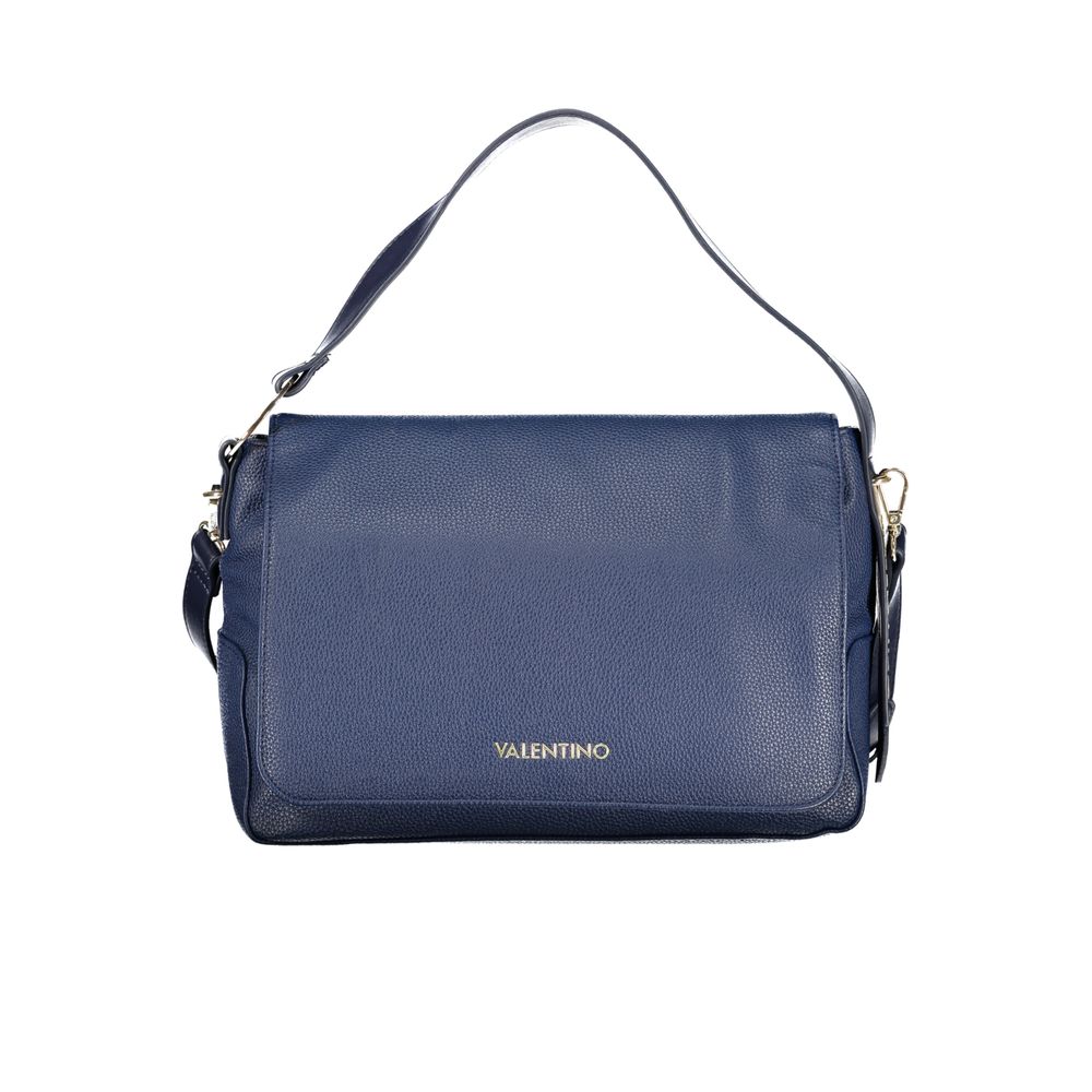 Blue Polyurethane Women's Bag