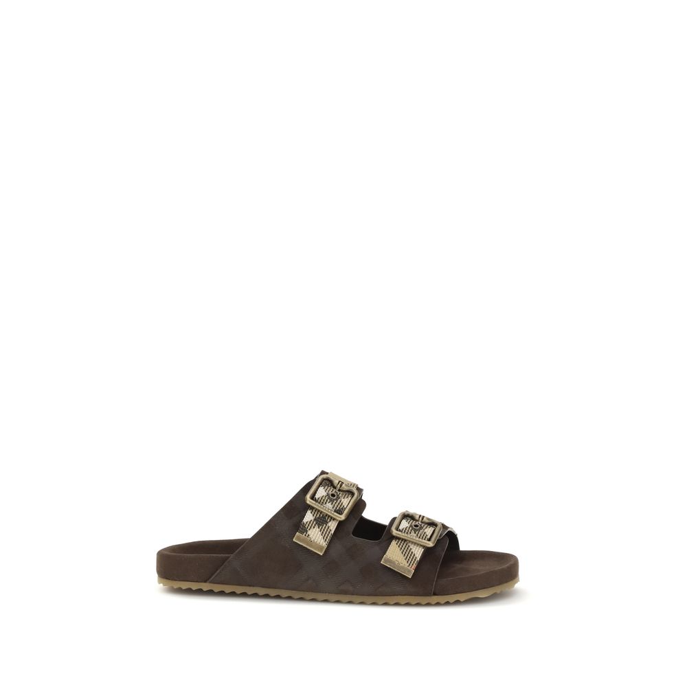 Brown Calf Leather Bos Taurus Flat Sandals