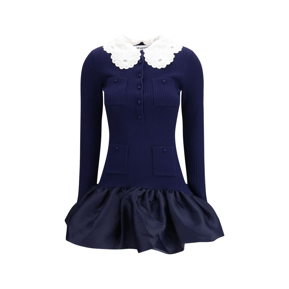 Self-Portrait Blue Viscose Cocktail Dress - Women
