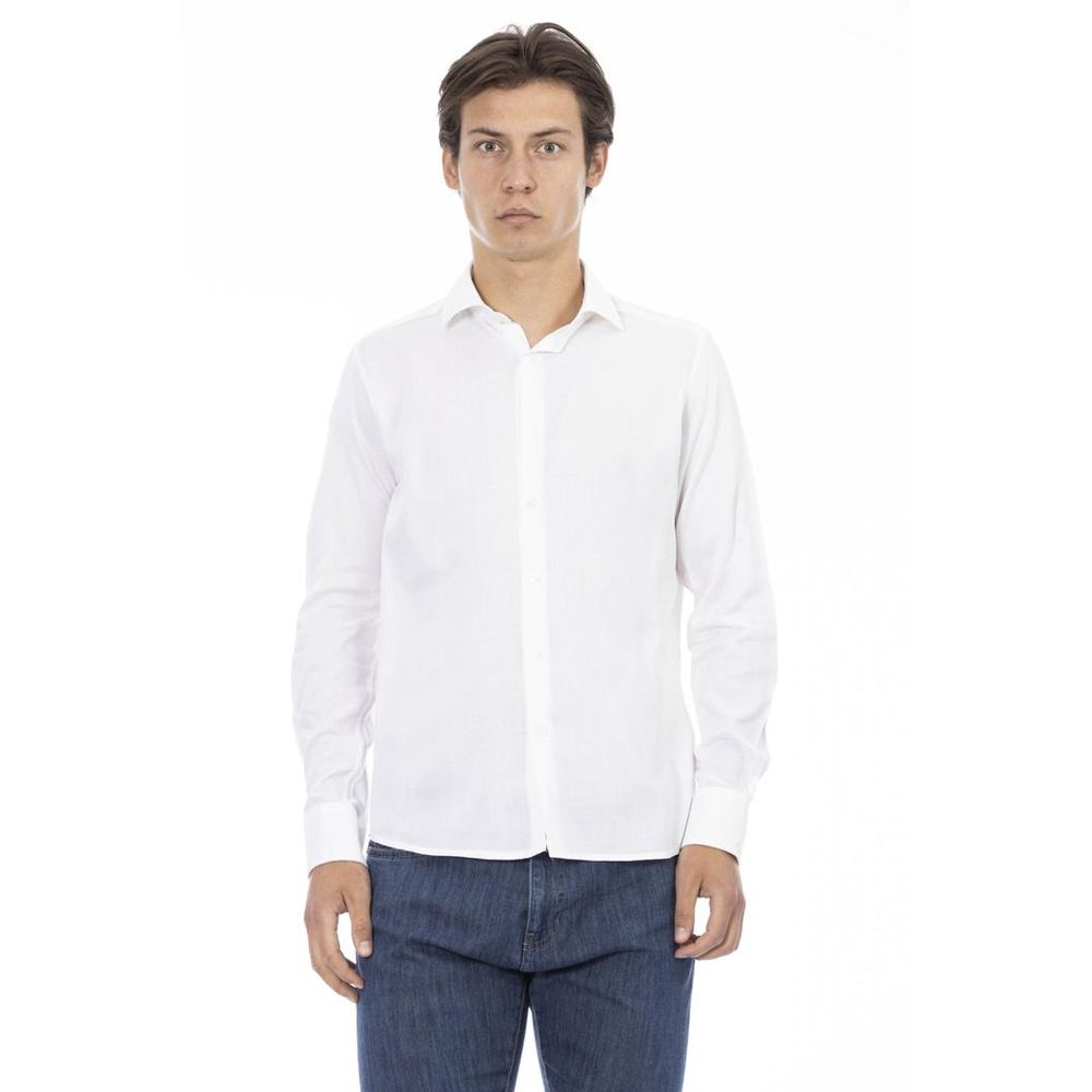 White Cotton Long Sleeve T-Shirt