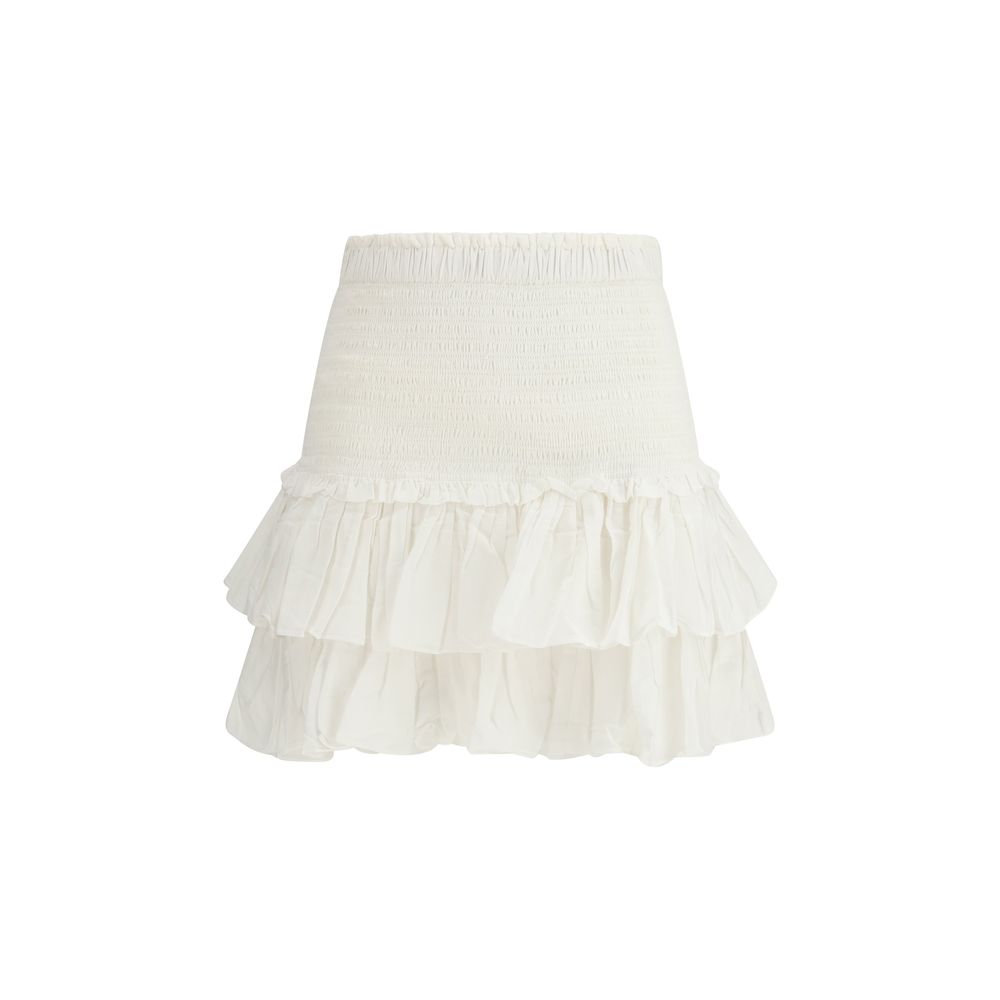 White Cotton Mini Skirt