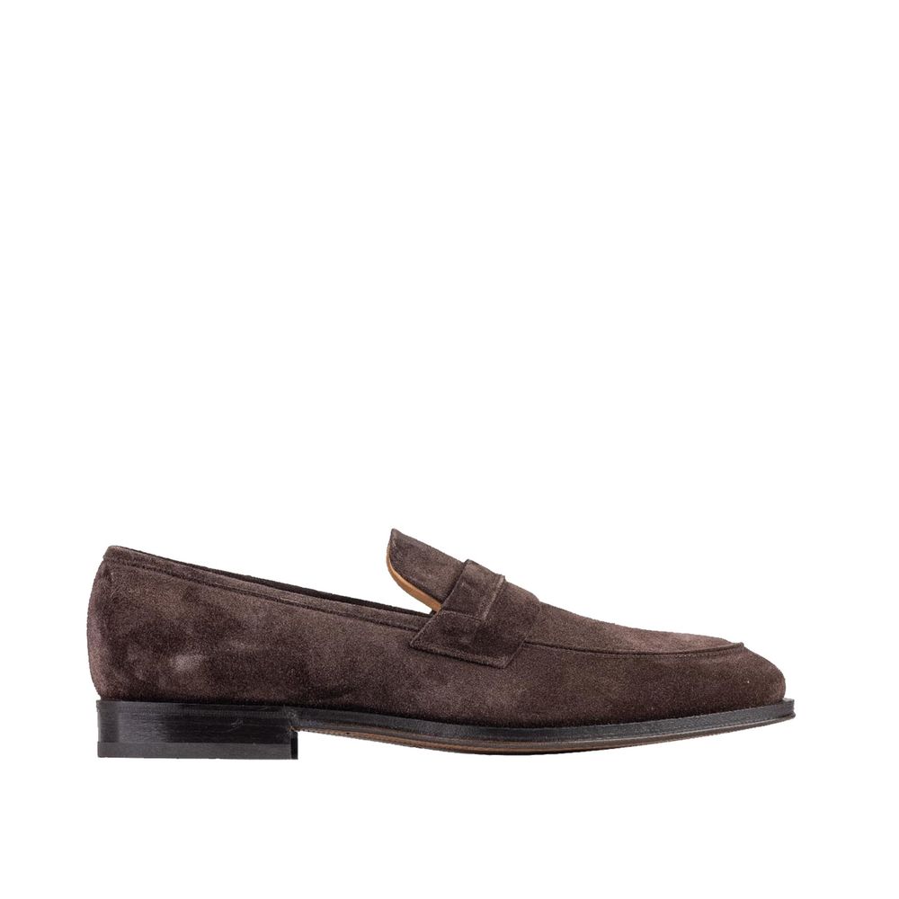 Brown Leather Slip-On Loafers