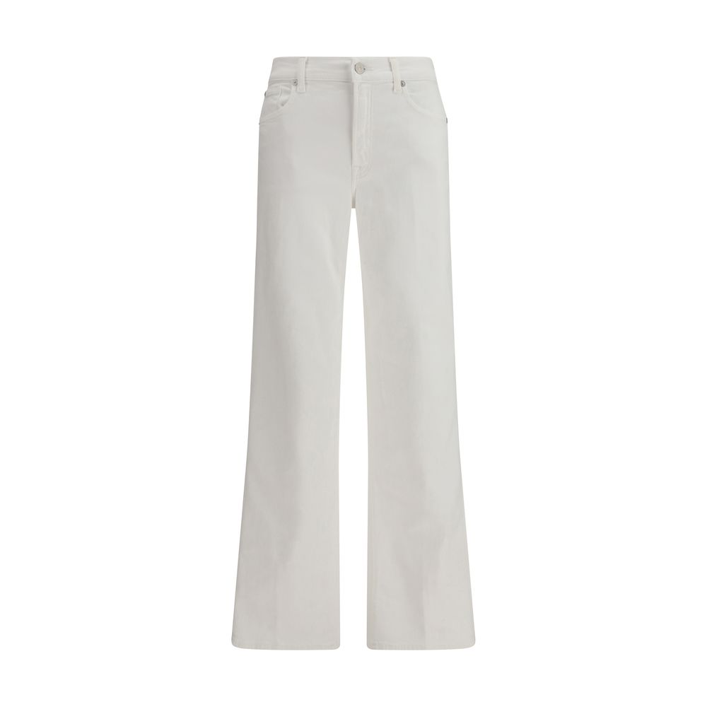 White Cotton Straight-Leg Jeans
