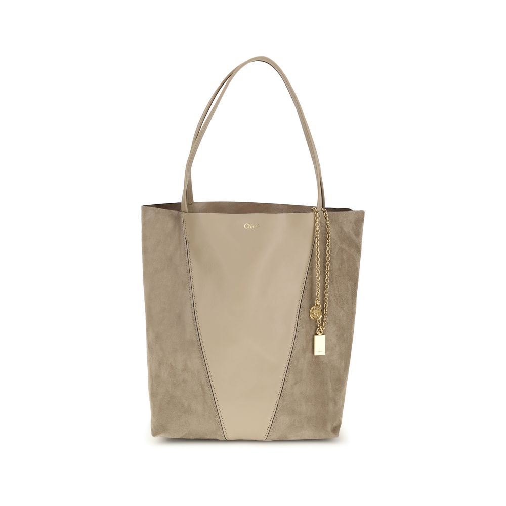 Beige Leather Shoulder Bag