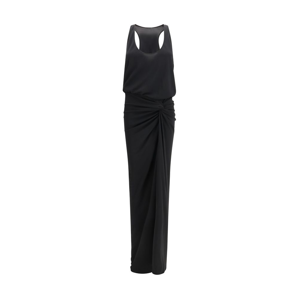 Black Polyester Long Dress
