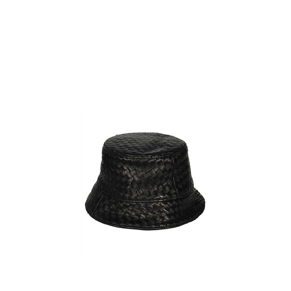 Black Lamb Leather Bucket Hat