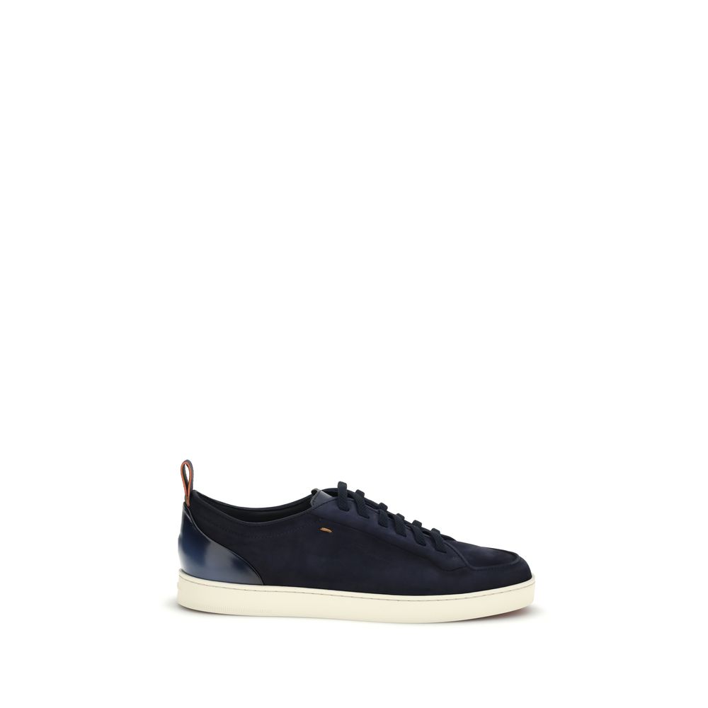 Blue Calf Leather Bos Taurus Low Top Sneakers