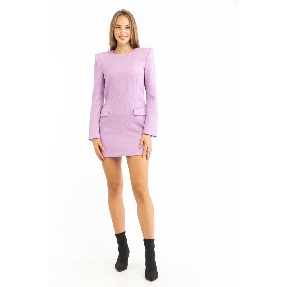 Purple Polyester Casual Dress