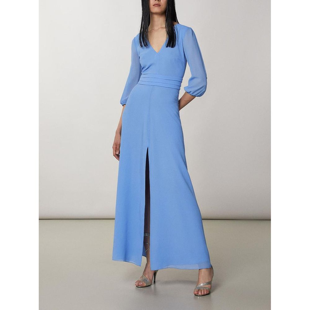 Blue Polyester Casual Dress